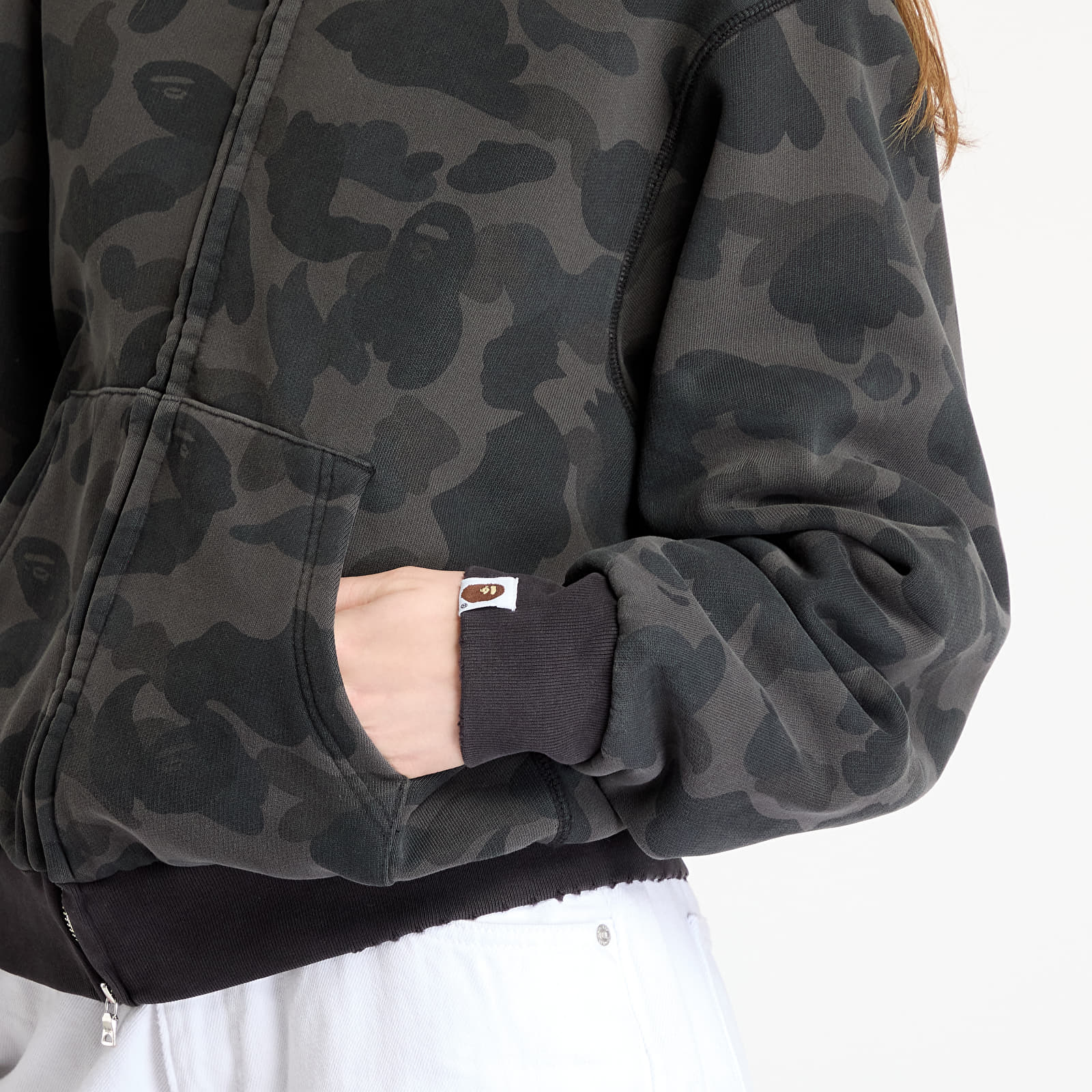 Men's hoodies A BATHING APE 1St Camo Heavy Wash Cropped Fit Zip Hoodie UNISEX Black