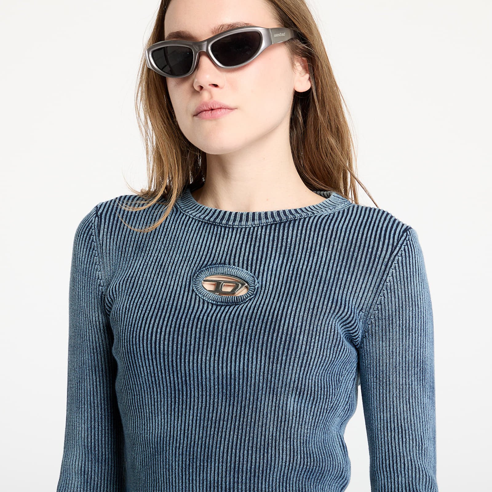 Damen T-Shirts  Diesel M-Anchor-A Knitwear Blue