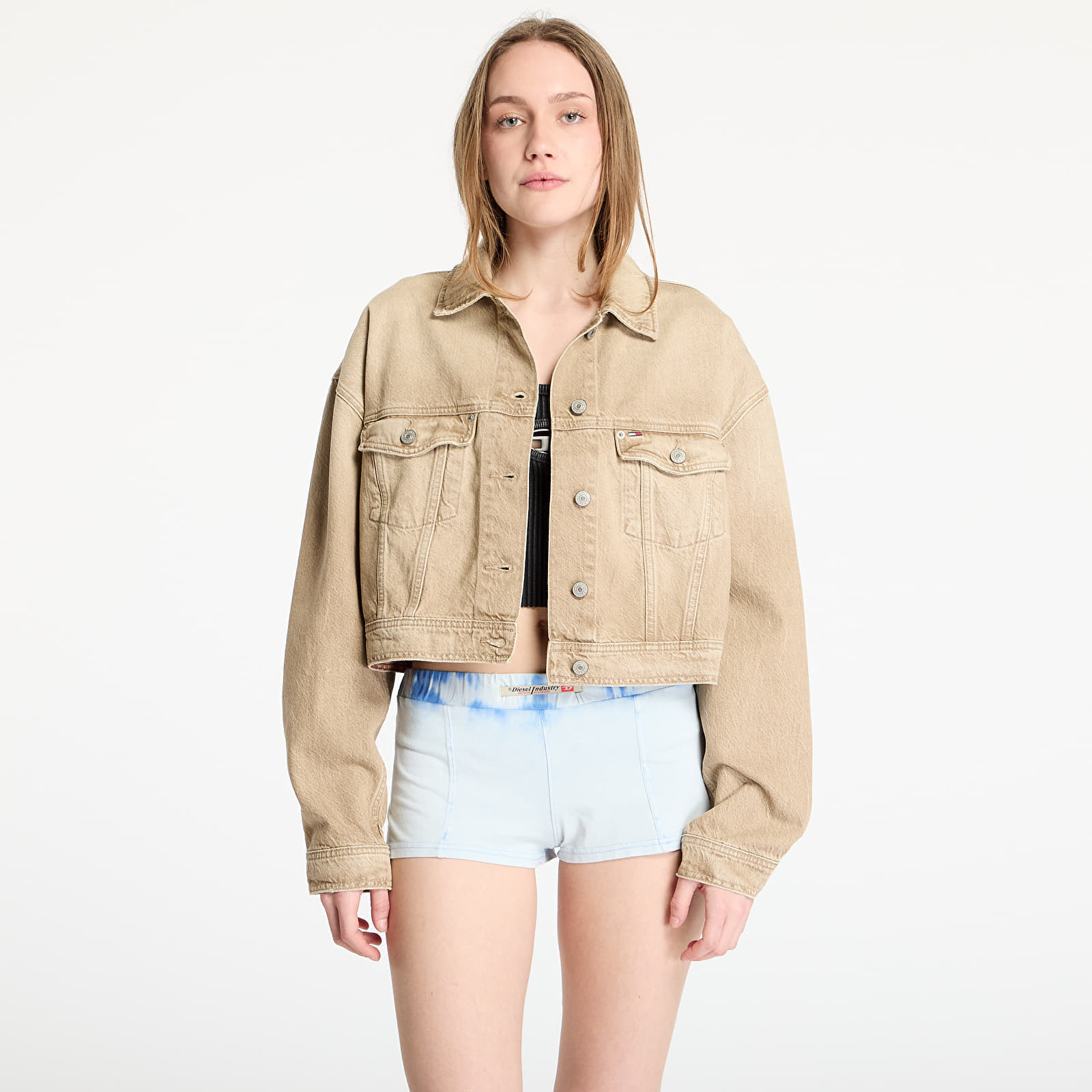 Giacca Tommy Jeans Oversized Crop Trucker Jacket Denim L