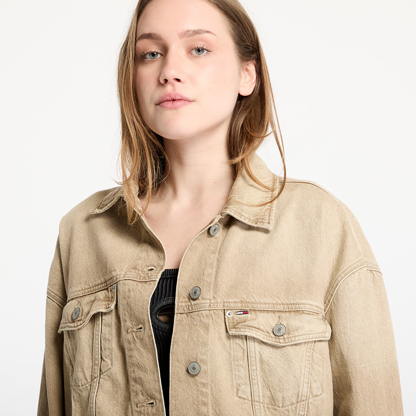 Jakker til kvinder Tommy Jeans Oversized Crop Trucker Jacket Denim