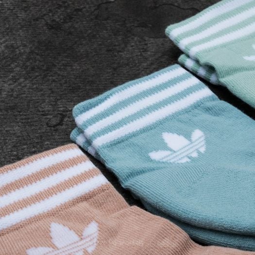 Chaussettes adidas Trefoil 3 Pack Ankle Socks Ash Pea Ash Blue