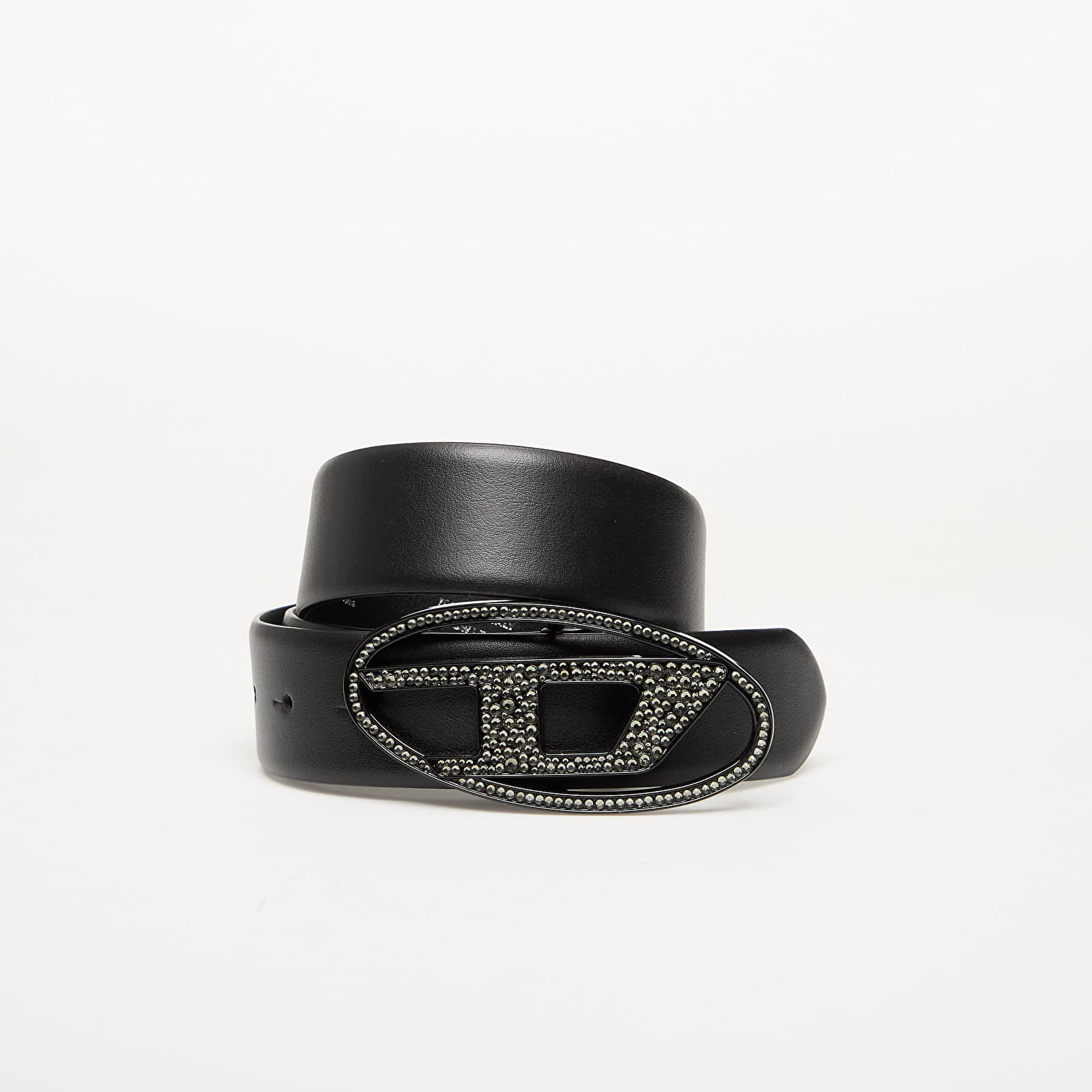 Damen Gürtel Diesel Oval D Logo B-1Dr Strass Belt Shiny Black