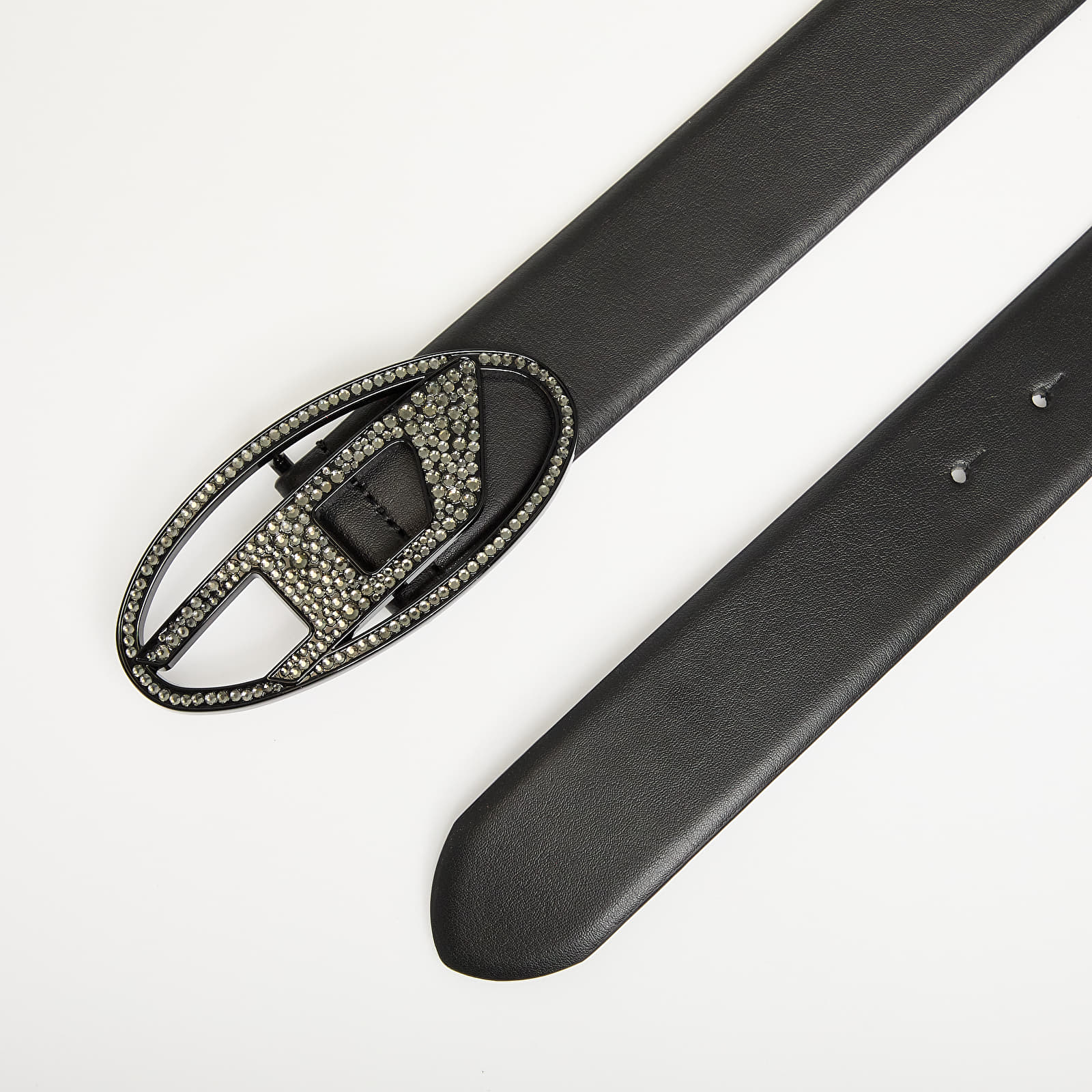 Damen Gürtel Diesel Oval D Logo B-1Dr Strass Belt Shiny Black