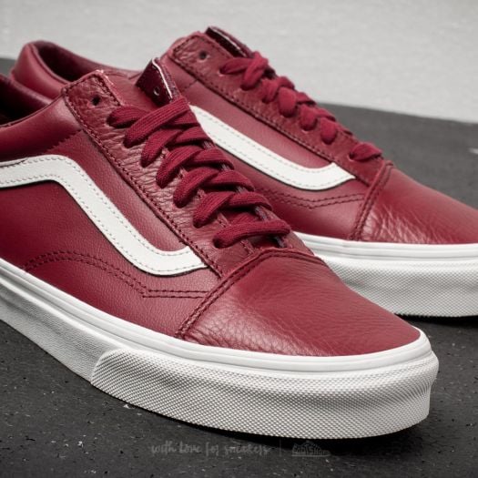 Vans old skool red cheap leather