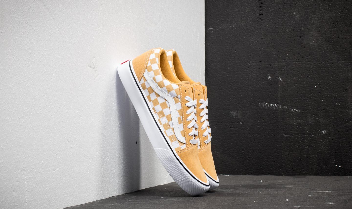 Men s shoes Vans Old Skool Lite Suede Canvas Ochre True White