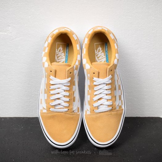 Vans old skool pro cheddar store & white checkerboard skate shoes