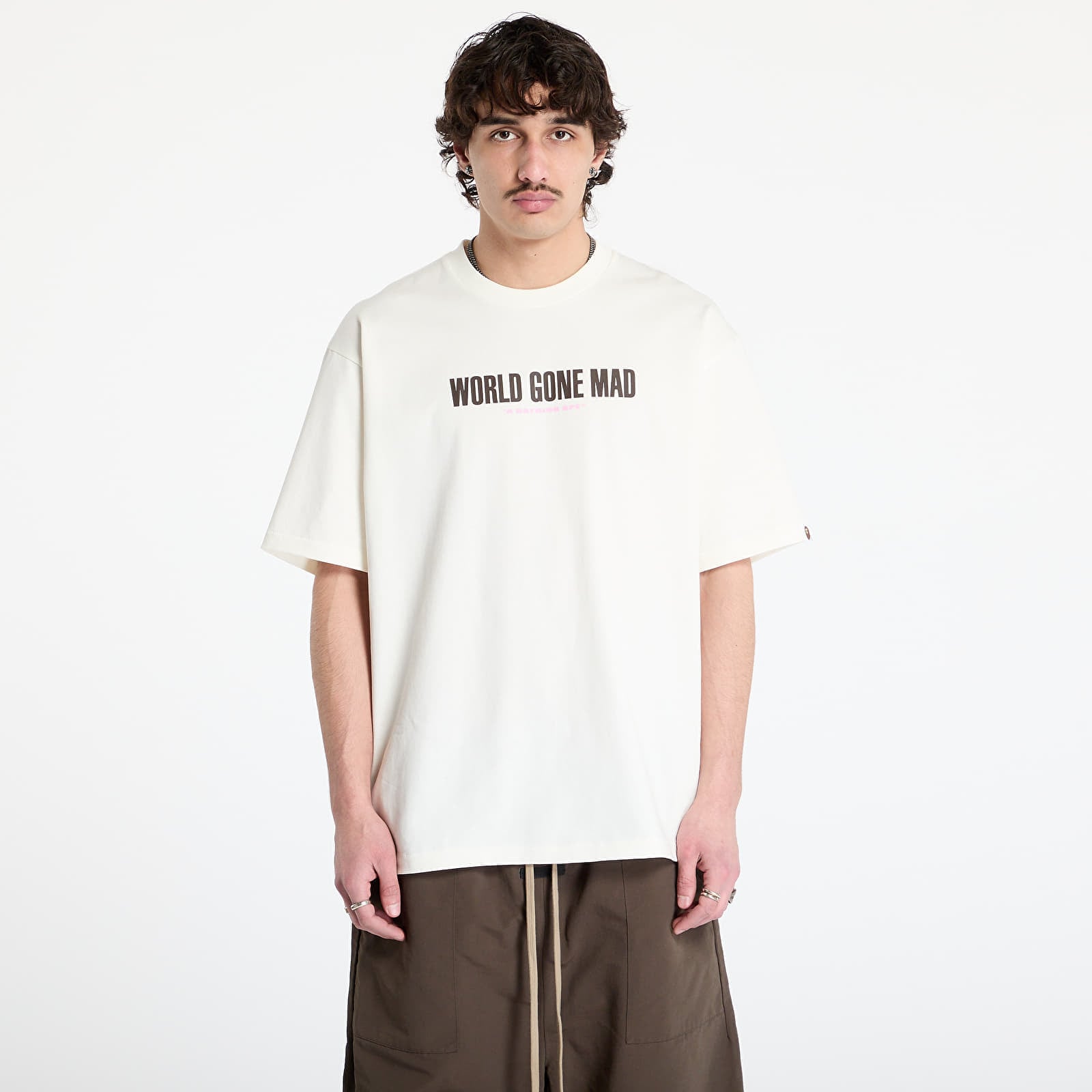 Tricou A BATHING APE Slogan Relaxed Fit Tee UNISEX Ivory M