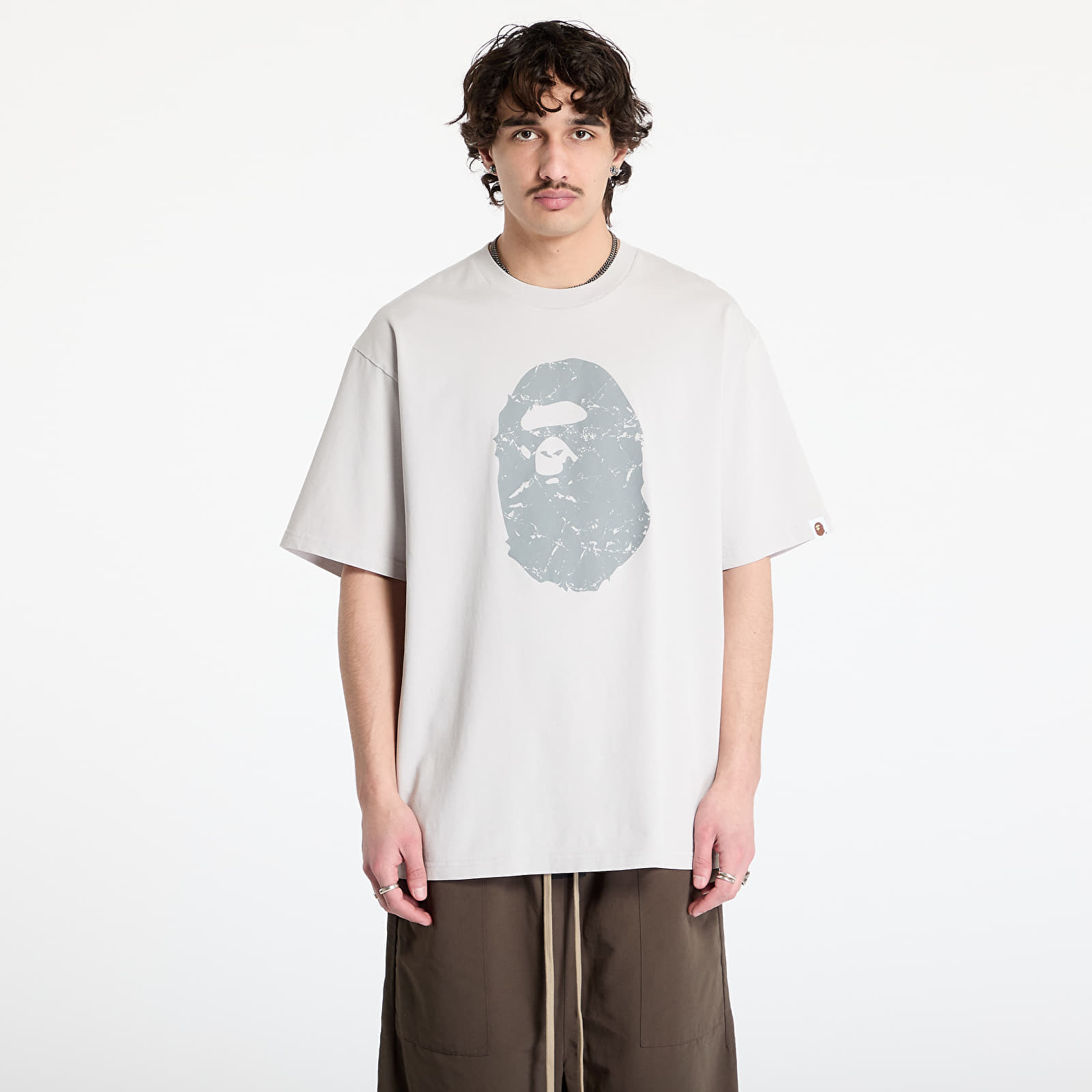 Tricou A BATHING APE Heavy Washed Ape Head Relaxed Fit Tee UNISEX Gray XXL