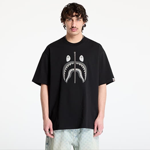 Tričko A BATHING APE Chain Stitch Shark Relaxed Fit Tee UNISEX Black