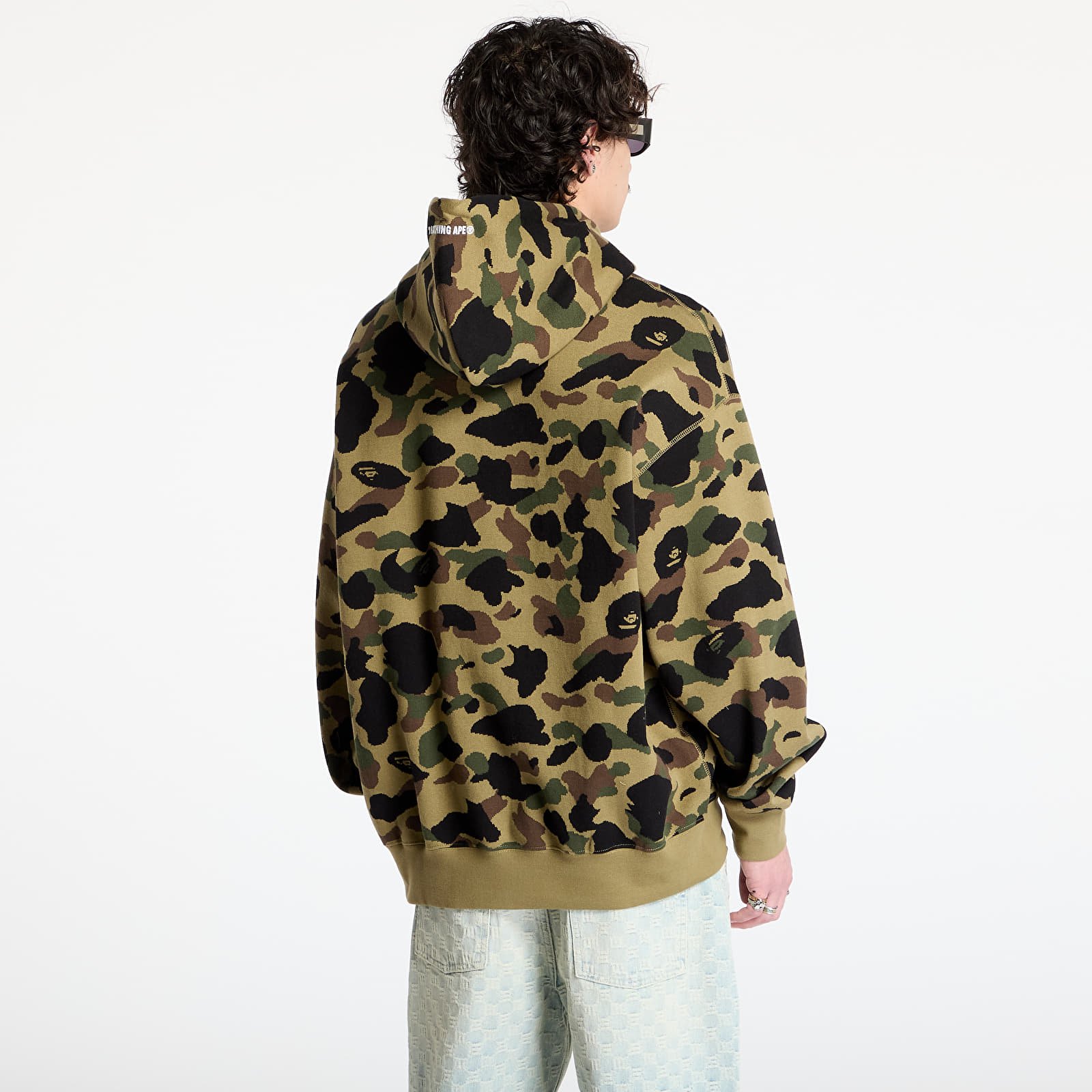 Men's hoodies A BATHING APE 1St Camo Jacquard One Point Relaxed Fit Pullover Hoodie UNISEX Green