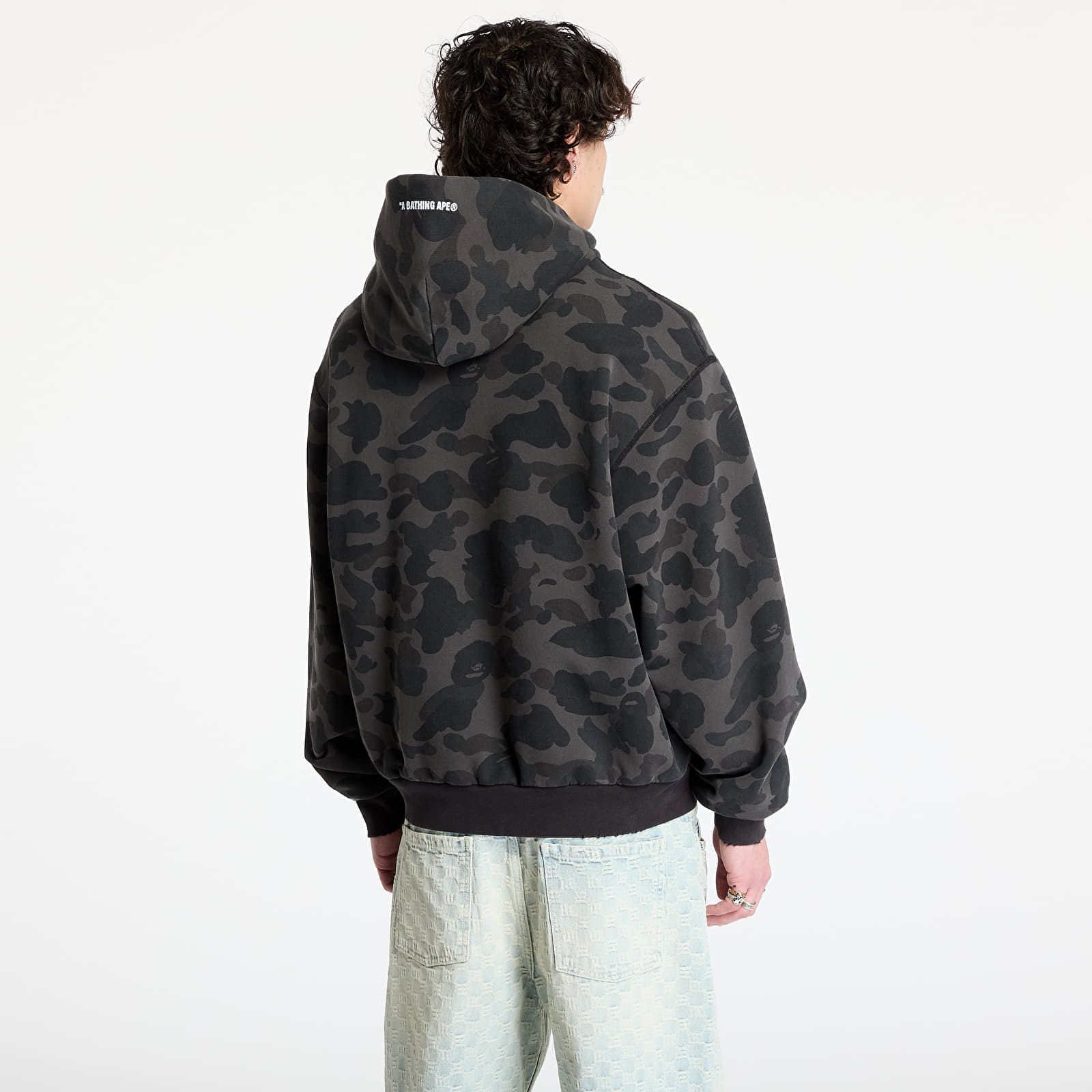 Men's hoodies A BATHING APE 1St Camo Heavy Wash Cropped Fit Zip Hoodie UNISEX Black
