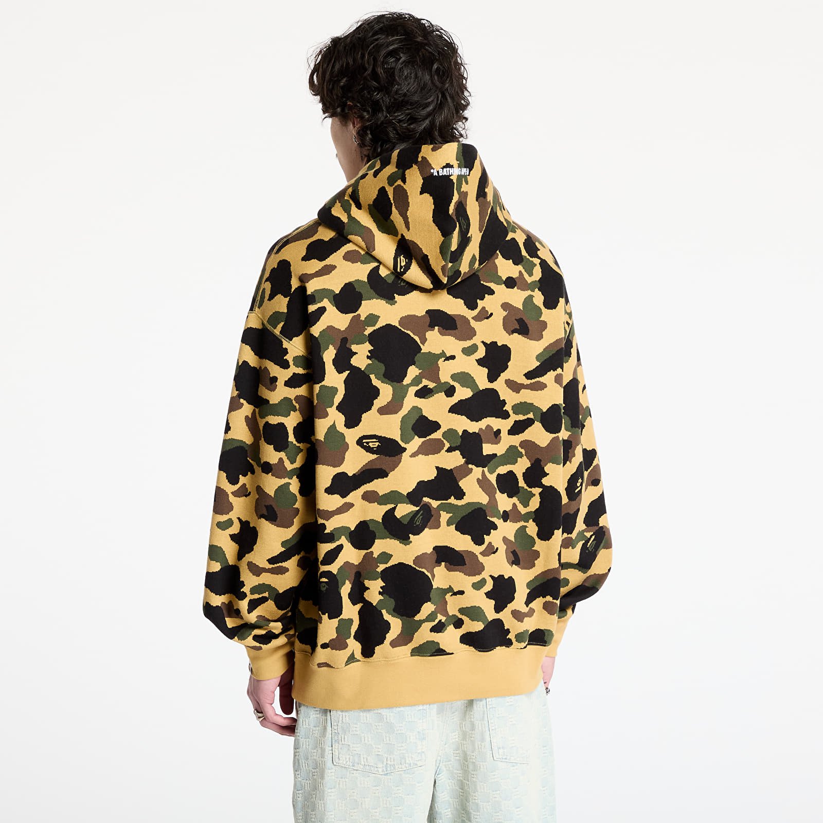 Pánske mikiny A BATHING APE 1St Camo Jacquard One Point Relaxed Fit Pullover Hoodie UNISEX Yellow