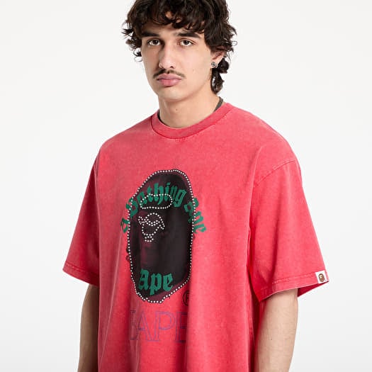 Men's T-shirts A BATHING APE Garment Dye Rhinestone Ape Head