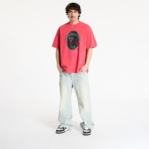 Men's T-shirts A BATHING APE Garment Dye Rhinestone Ape Head