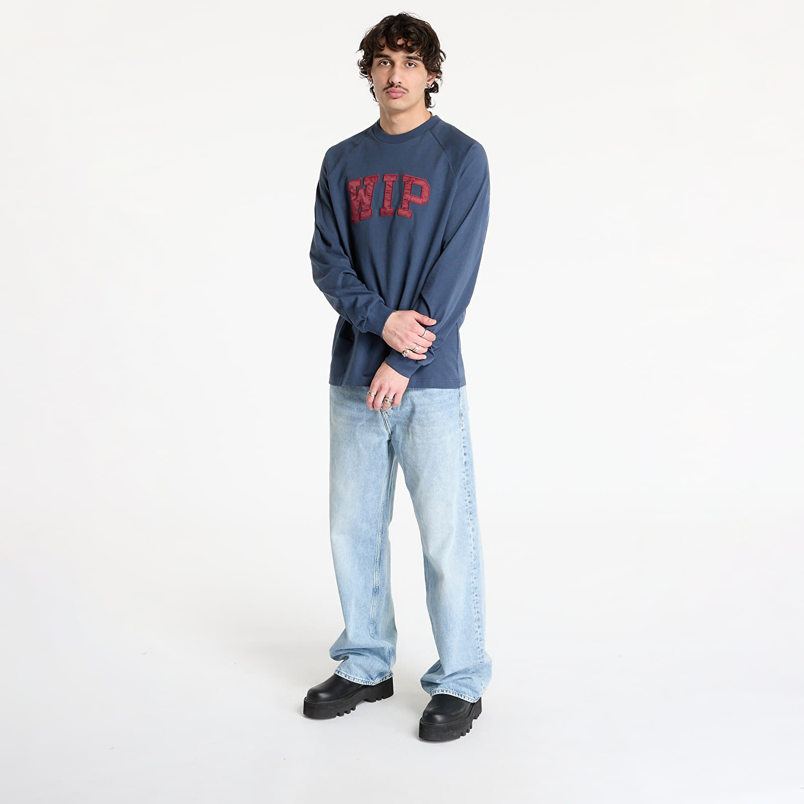 T-paidat Carhartt WIP Longsleeve WIP T-Shirt UNISEX Dusky Blue/ Mulberry