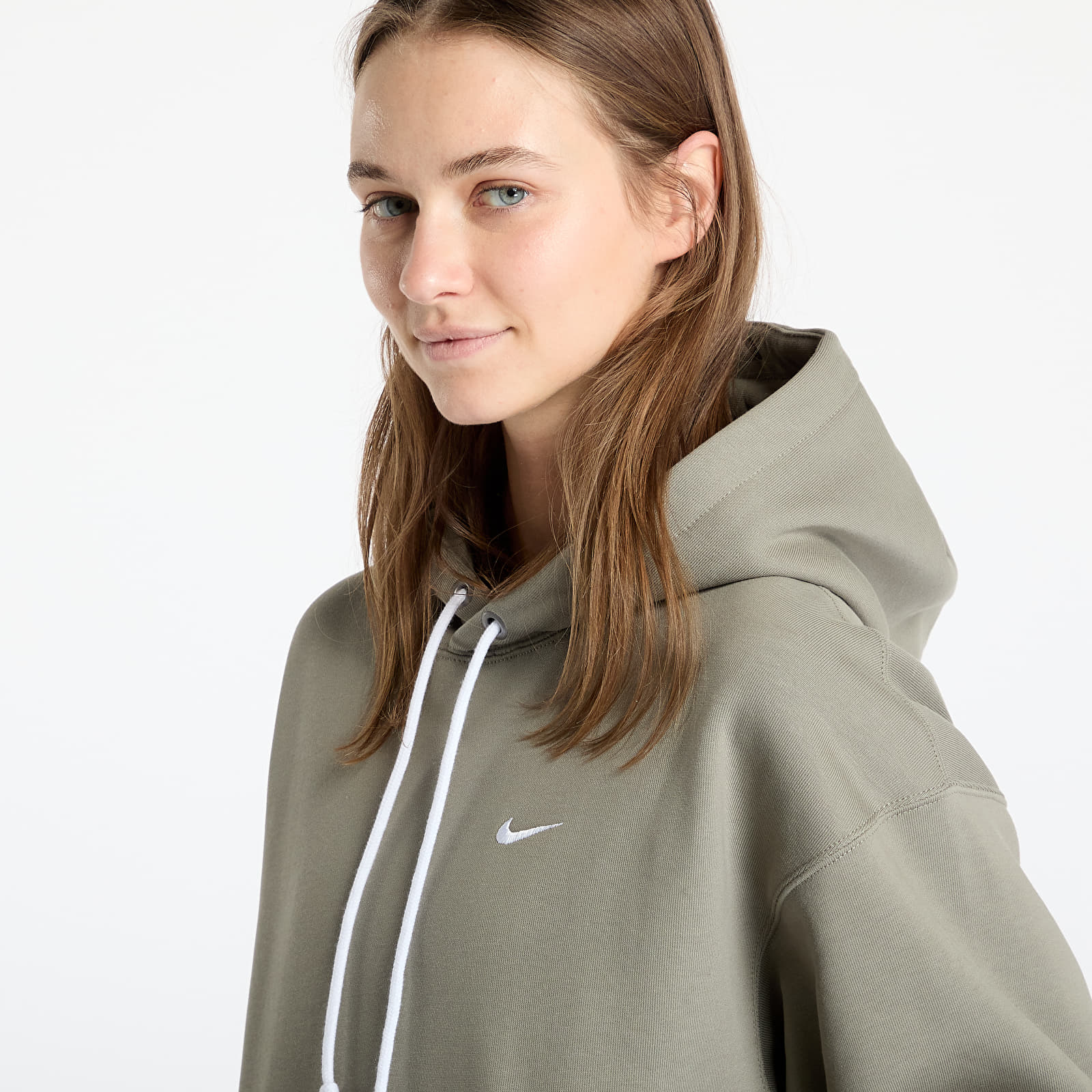 Mikiny Nike M Nk Solo Swoosh Fleece Po Hoodie Light Army