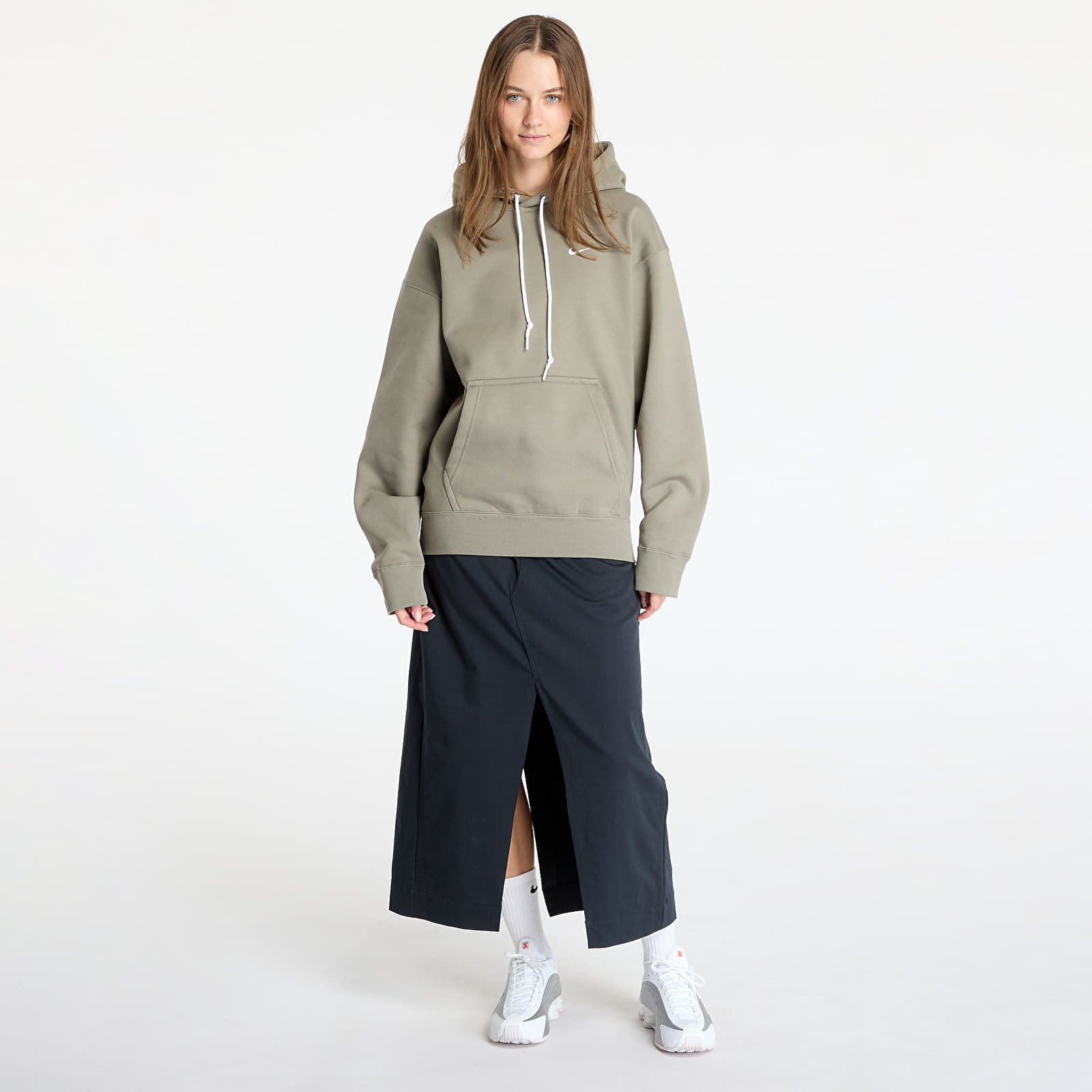 Mikiny Nike M Nk Solo Swoosh Fleece Po Hoodie Light Army