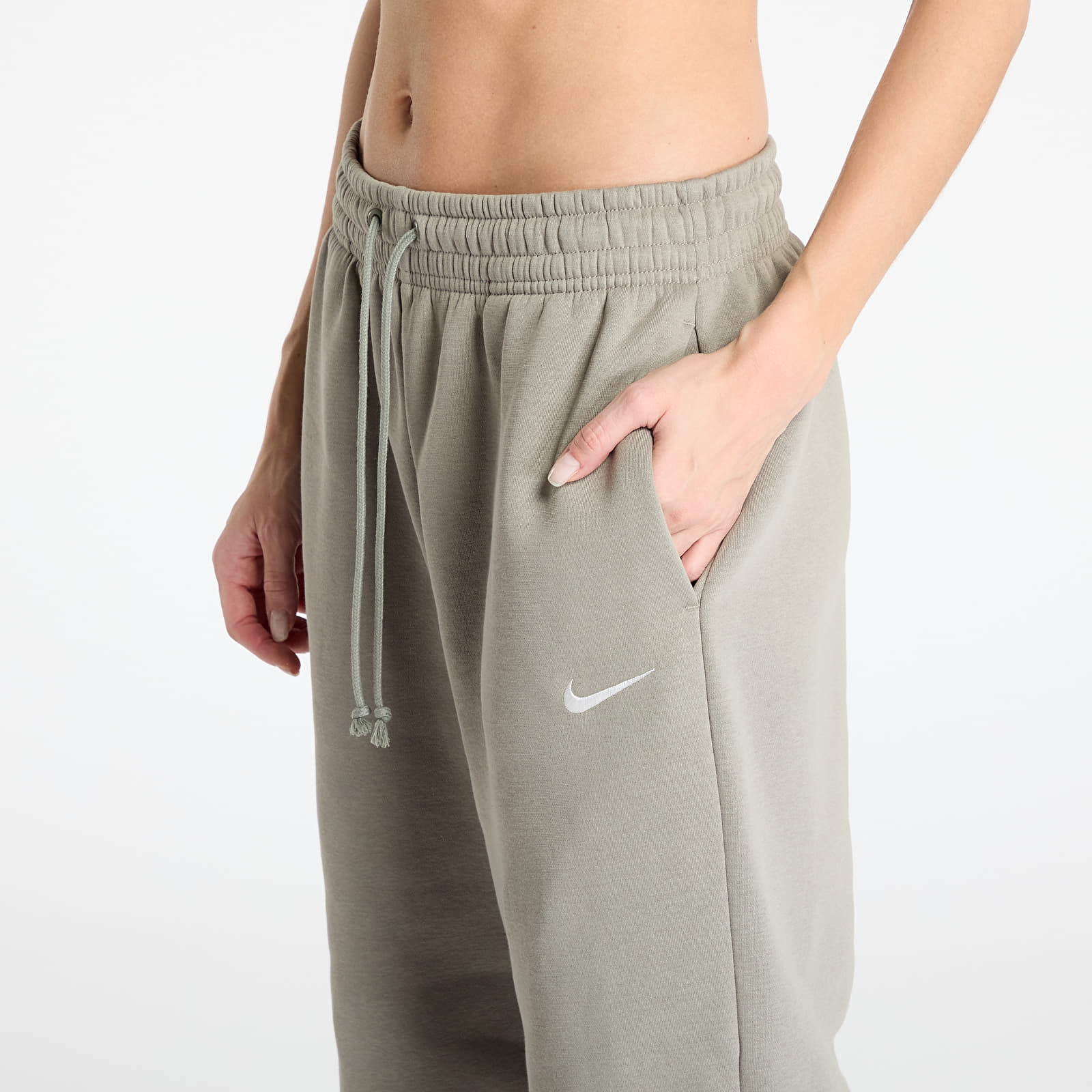 Tepláky Nike Sportswear Phoenix Fleece Women's High-Waisted Oversized Sweatpants Light Army/ Sail