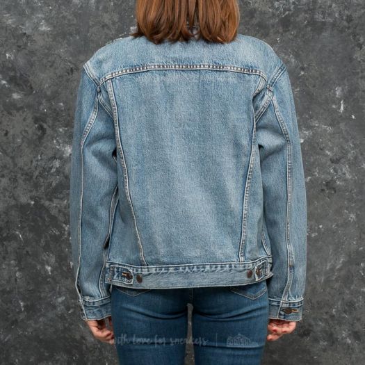 Levi's ex boyfriend trucker jacket indigo anthem discount