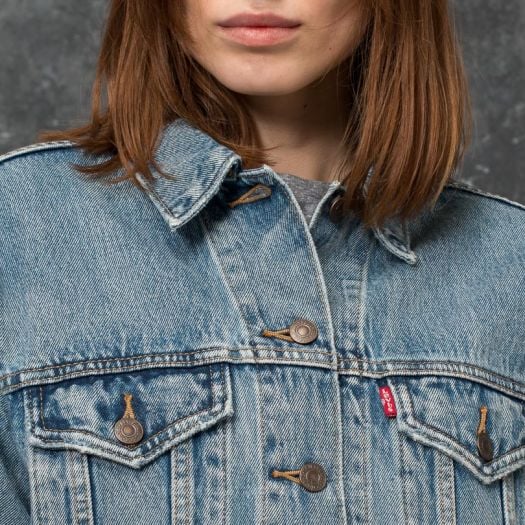 Levi's ex boyfriend trucker jacket indigo anthem discount