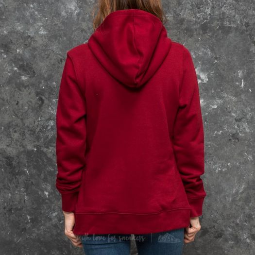 Adidas burgundy trefoil hoodie discount