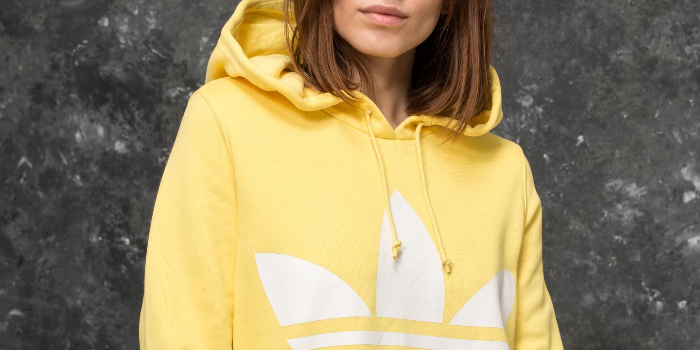Kapuutsikud ja kampsunid adidas Trefoil Hoodie Intense Lemon