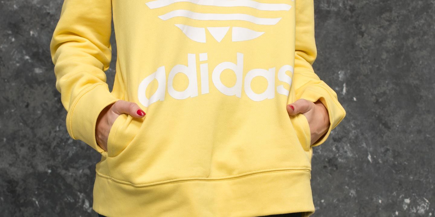 Kapuutsikud ja kampsunid adidas Trefoil Hoodie Intense Lemon