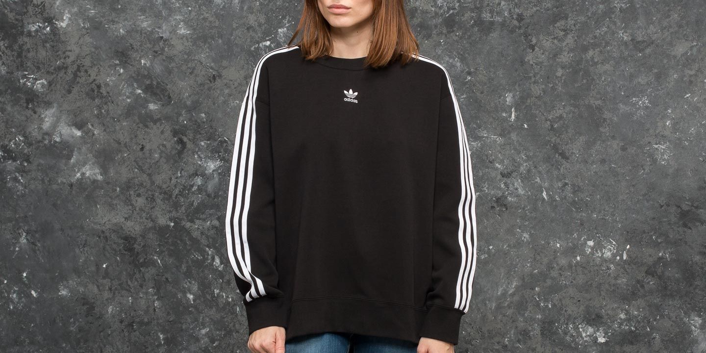 Hoodies en truien adidas Crew Sweater Black