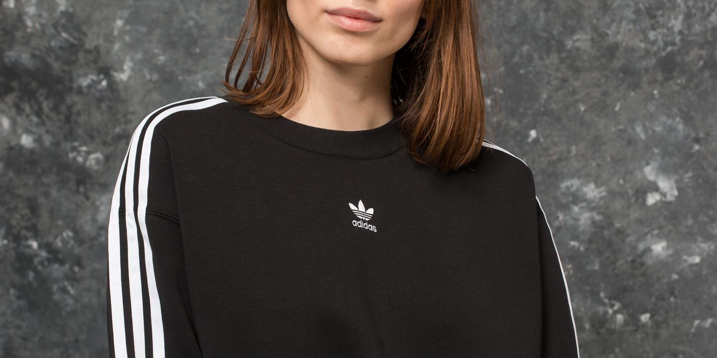 Hoodies en truien adidas Crew Sweater Black