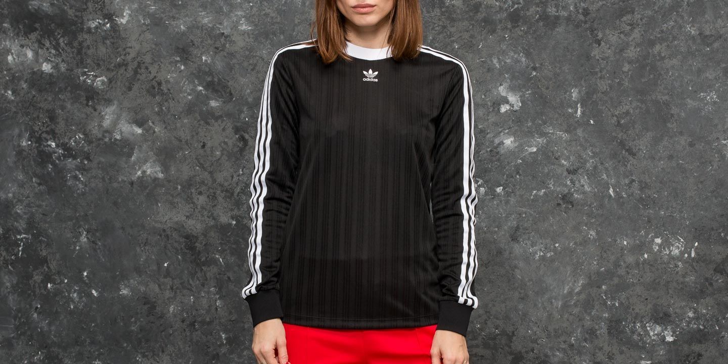 Marškinėliai adidas 3 Stripes Longsleeve Tee Black