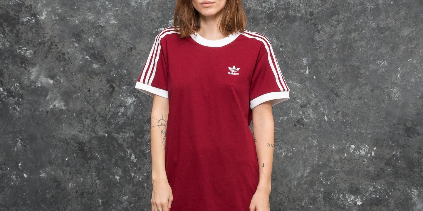 T Shirts and shirts adidas 3 Stripes Tee Collegiate Burgundy