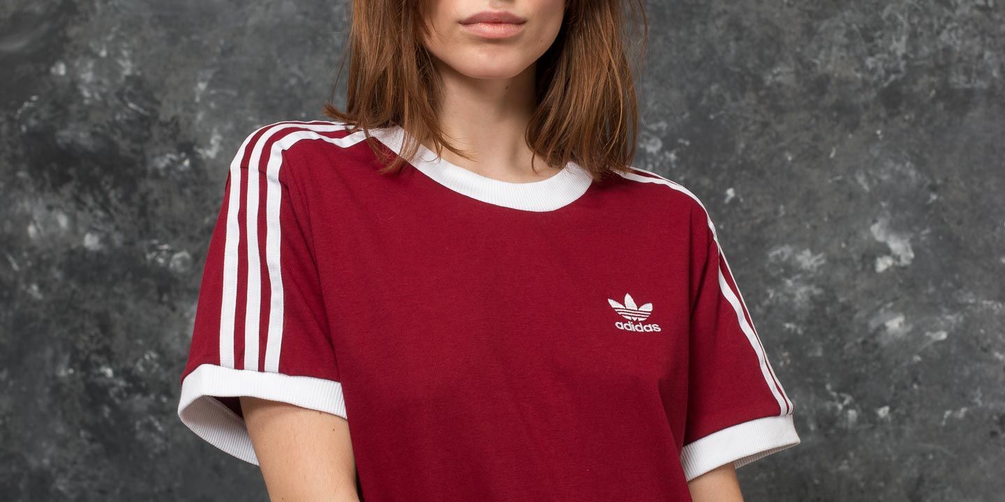 Camisetas adidas 3 Stripes Tee Collegiate Burgundy