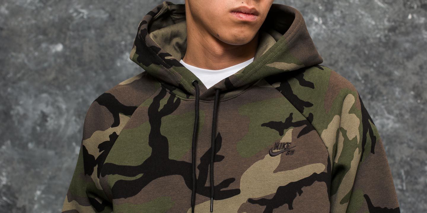 Sudaderas Nike SB Icon Pullover Hoodie Medium Olive Black Footshop