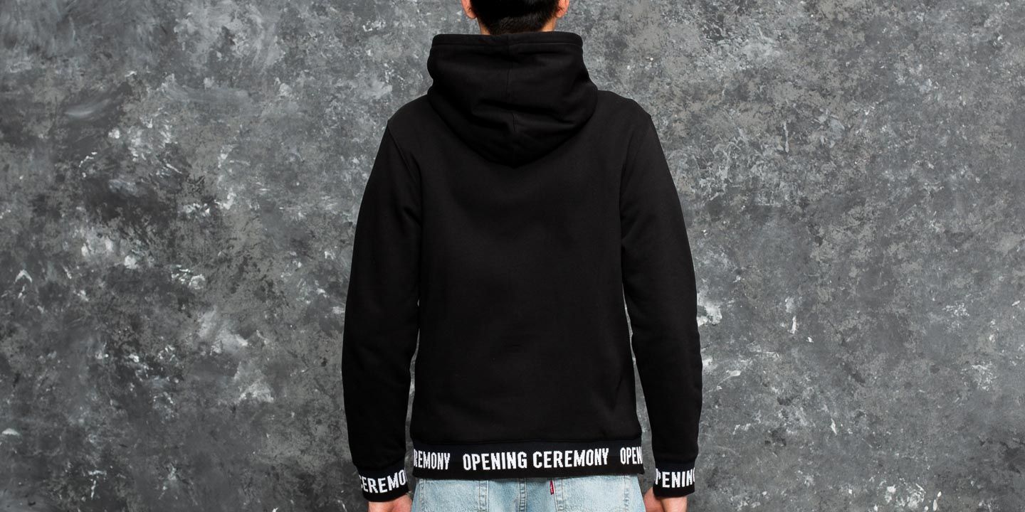 Opening ceremony elastic logo hoodie top