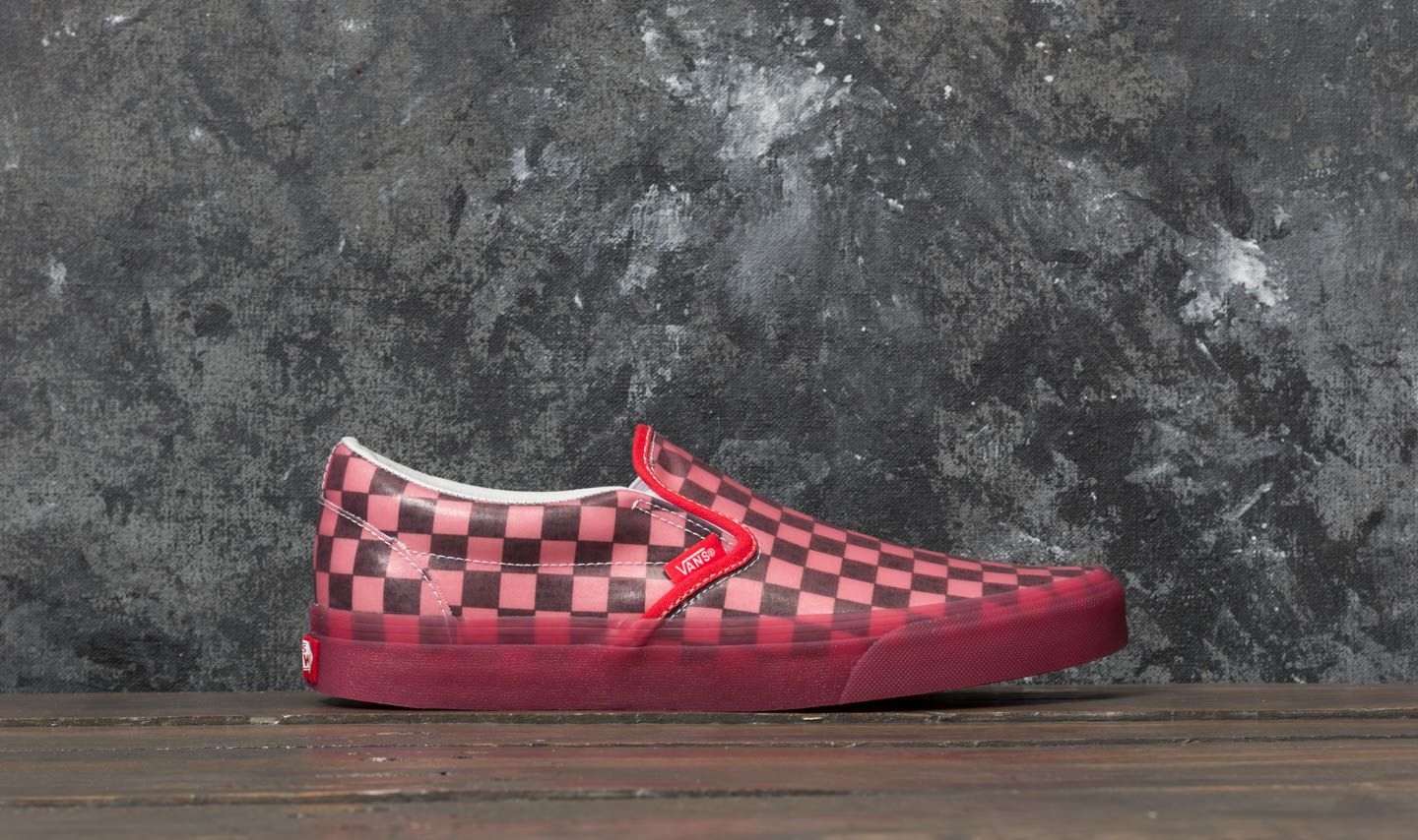 Pánské tenisky a boty Vans Classic Slip-On (Translucent Rubber) Hibiscus/ Checkerboad