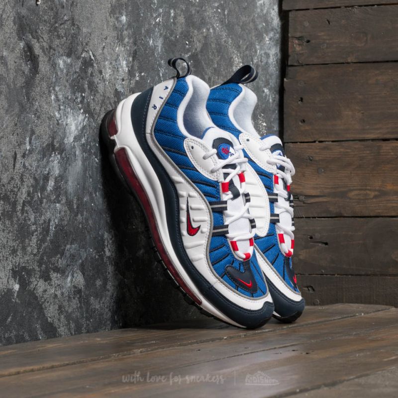 スニーカー Nike Air Max 98 University Red Obsidian Nike Air Max 98 White/ University Red/ Obsidian | Footshop