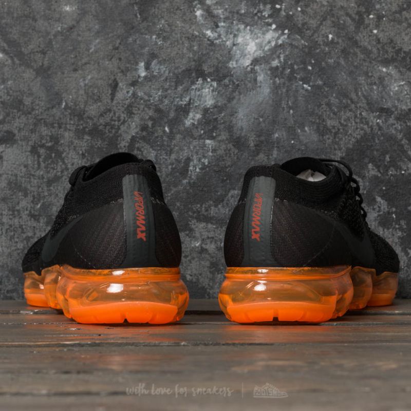 Nike Black and Orange Men’s VaporMax Flyknit Athletic Shoes Nike Air VaporMax  main image 3