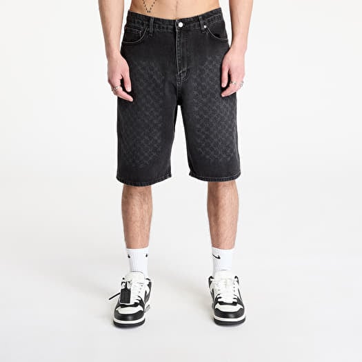 Daily Paper Laser Monogram Denim Shorts Black