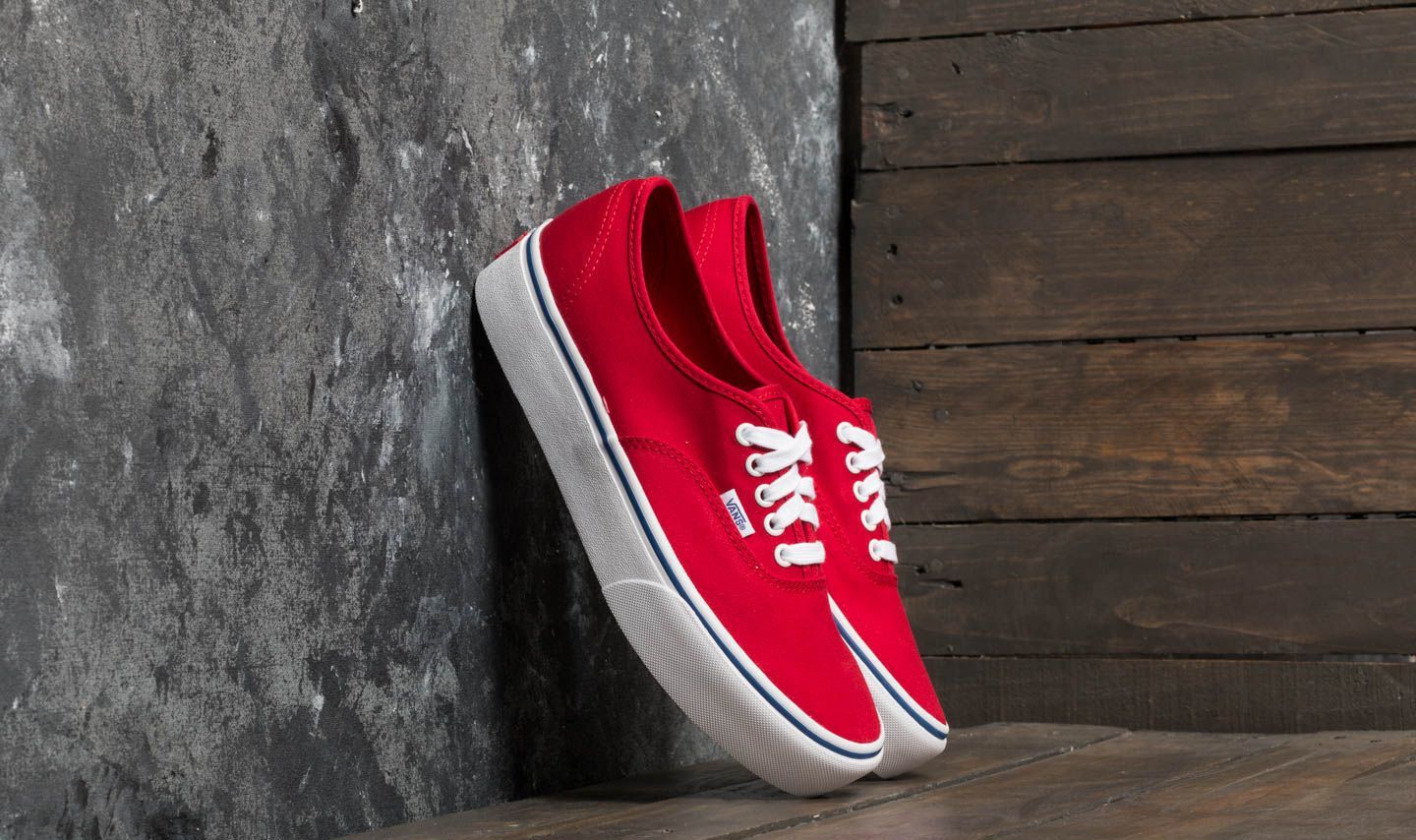 Men s shoes Vans Authentic Platform Canvas Racing Red True