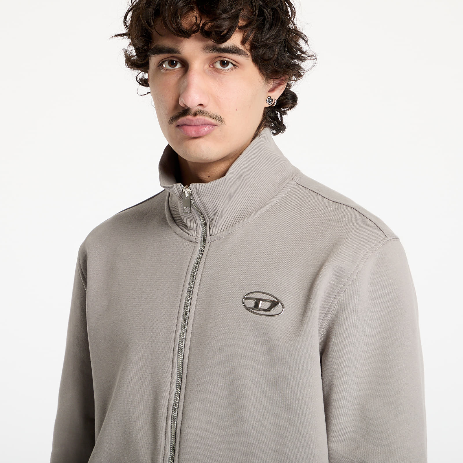 Hoodies für Männer Diesel S-Ginni-Zip-Od Sweat-Shirt Frost Gray