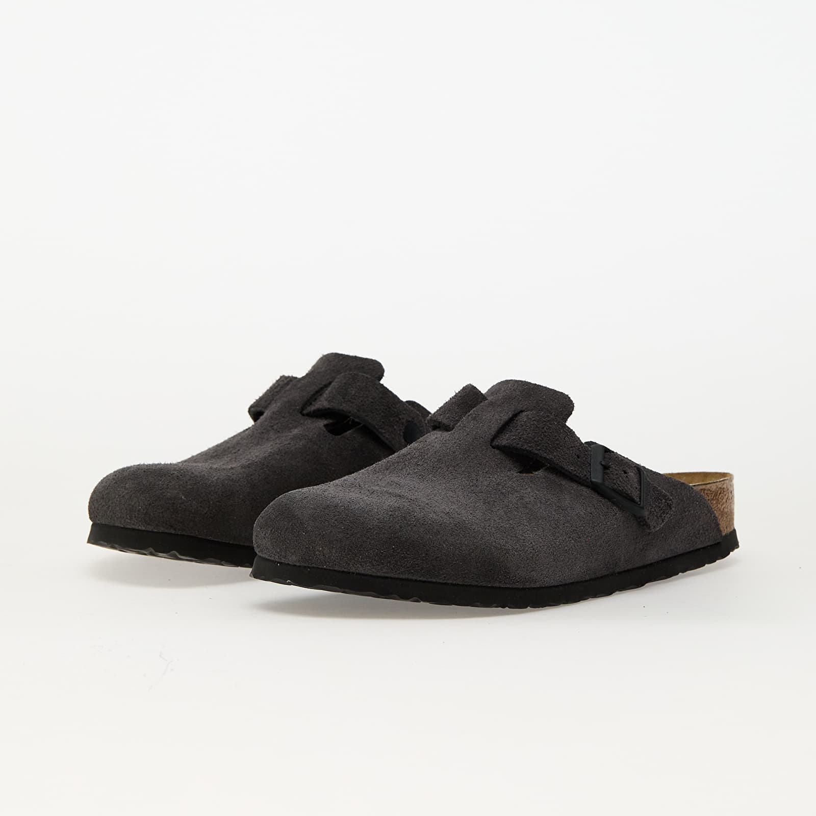 Men's shoes Birkenstock Boston Suede Leather Velvet Grey