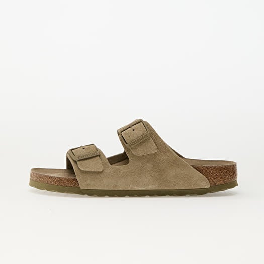 Birkenstock Arizona Soft Footbed Suede Leather Faded Khaki