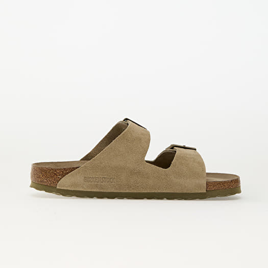Birkenstock Arizona Soft Footbed Suede Leather Faded Khaki 