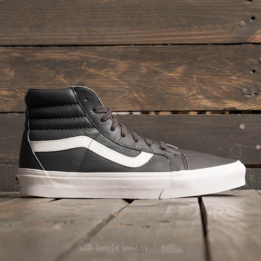 Vans sk8 hi leather on clearance feet