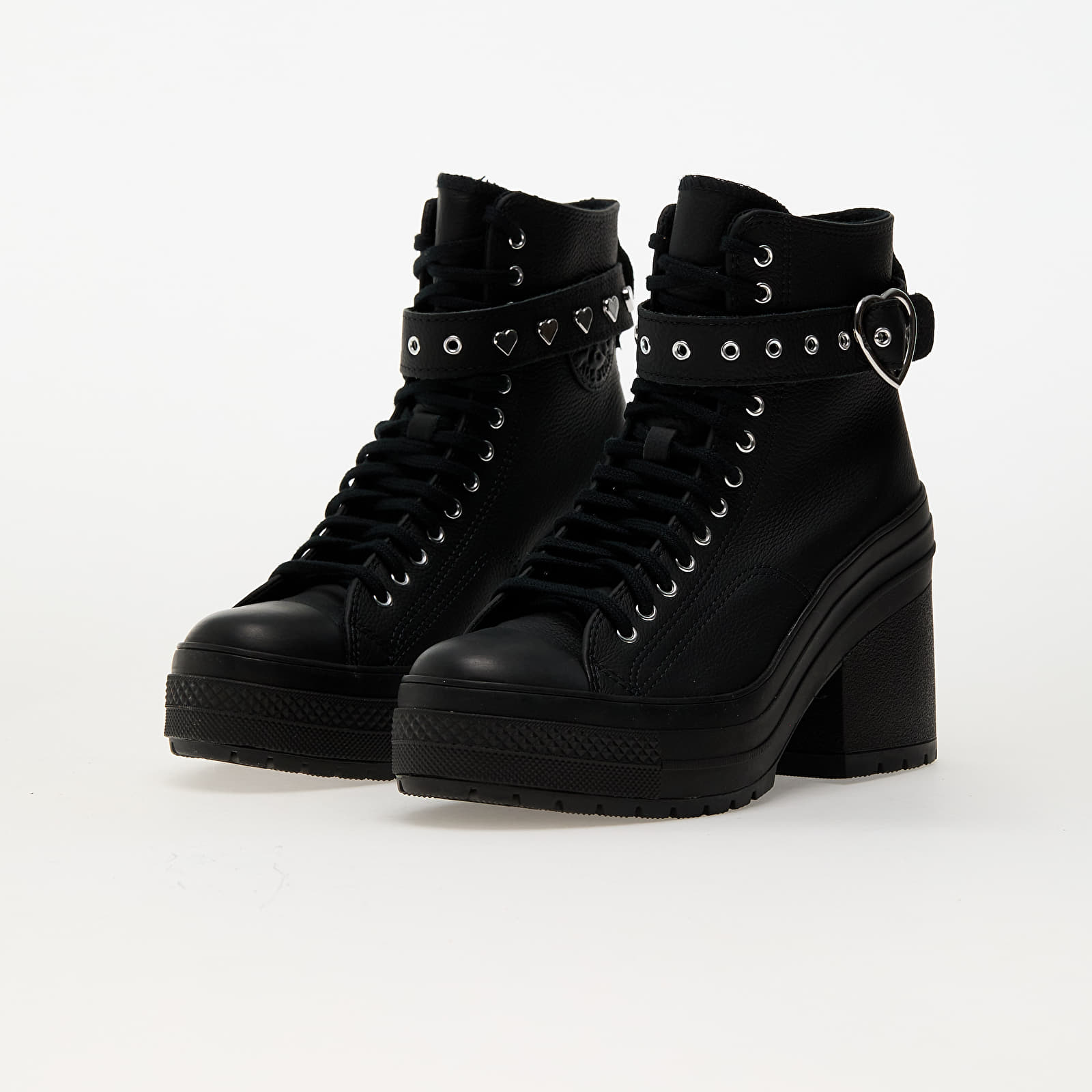 Dámské tenisky a boty Converse Chuck 70 De Luxe Heel Hi Black/ Black