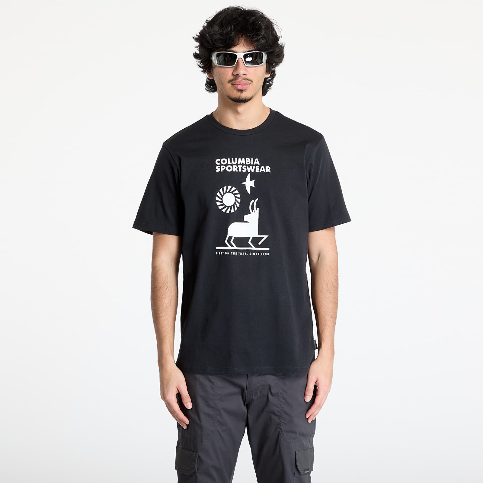 T-shirt Columbia Explorers Canyon™ SS Tee Black/ Naturally Outdoor S