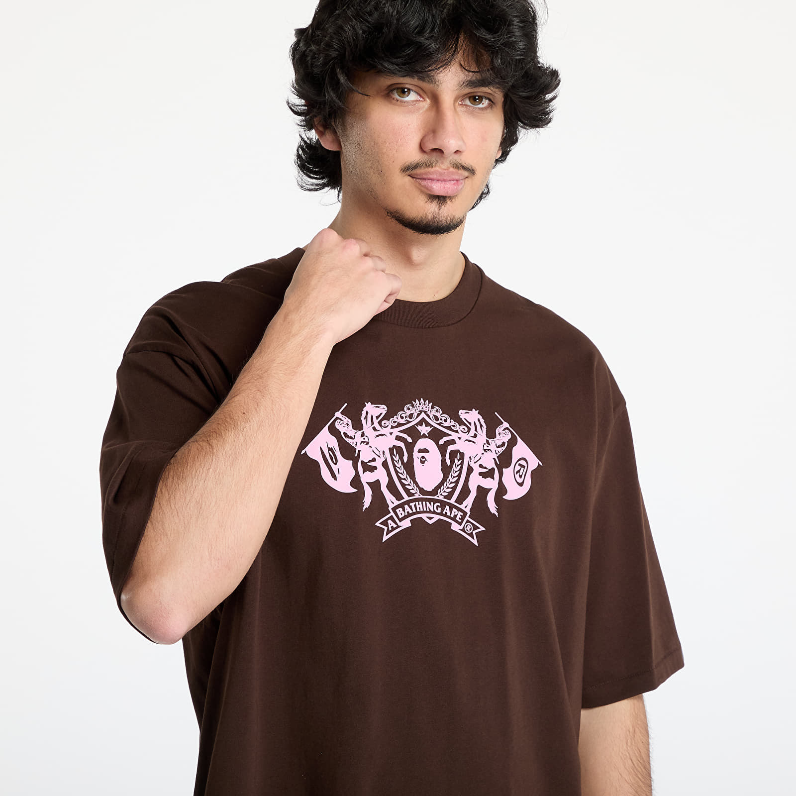 Pánske tričká A BATHING APE College Logo Relaxed Fit Tee UNISEX Brown
