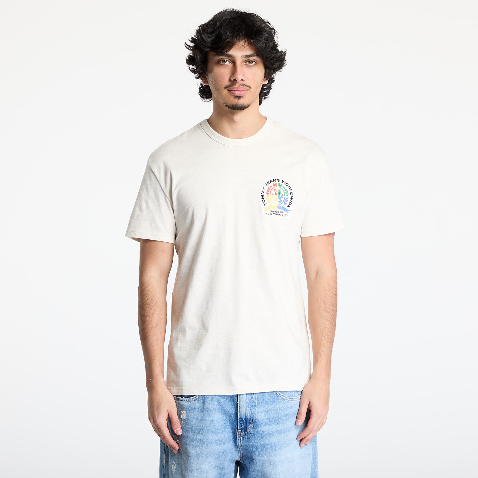T-shirts til mænd Tommy Jeans Regulat Pop Crest Tee Beige