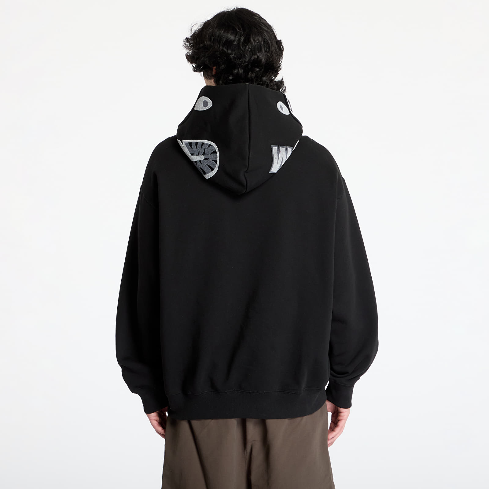 Men's hoodies A BATHING APE Shark Logo Relaxed Fit Pullover Hoodie UNISEX Black