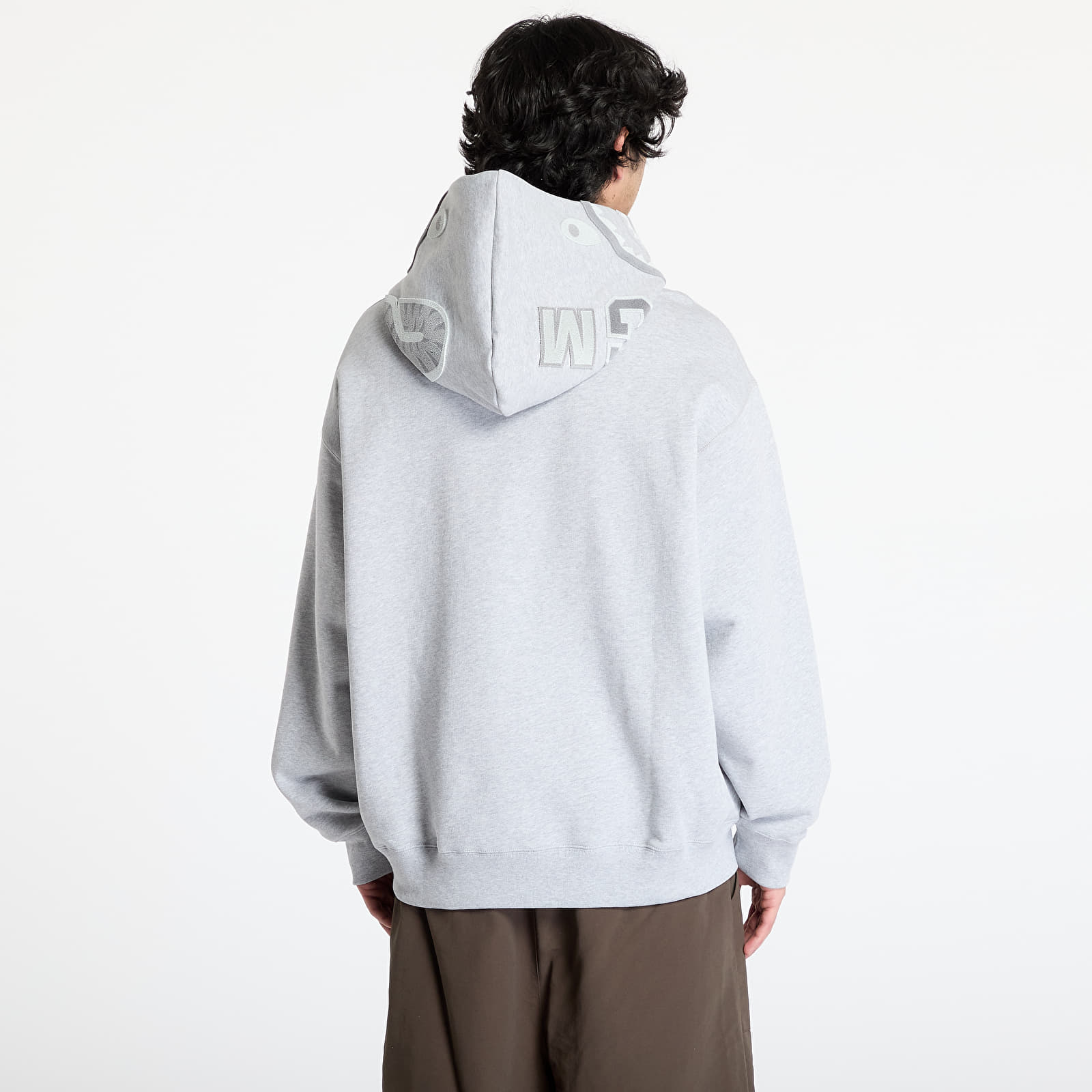Vīriešu kapuces A BATHING APE Shark Logo Relaxed Fit Pullover Hoodie UNISEX Gray